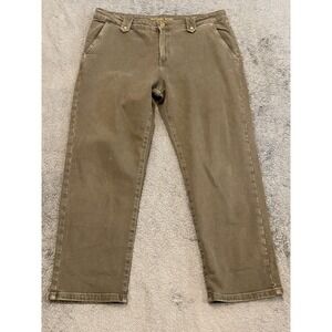 Michael Kors Cropped Jeans Womens 12 Green Denim MK Medium Wash Pants